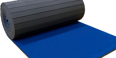 Charcoal 6' x 42' Flexible Roll of carpet Bonded foam is 1& 3/8
